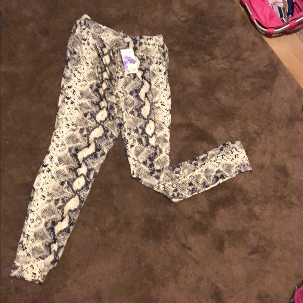 Snake print joggers